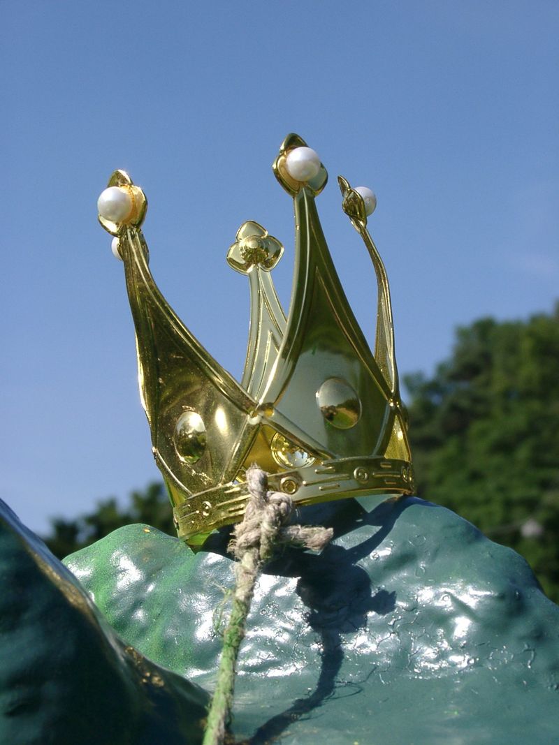 Holbein-Pferd Nahaufnahme: goldene Krone auf dem Kopf des Pferds